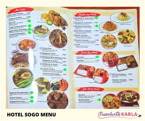 sogo food menu